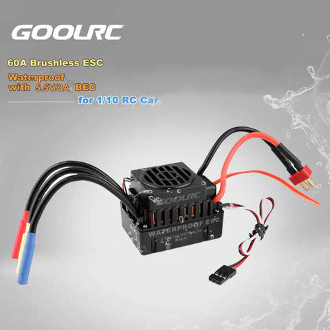 Waterproof 3650 3500KV Brushless Motor With 60A ESC Combo For 1/10 RC Car Truck High Torque Copper Windings 3.175mm Shaft
