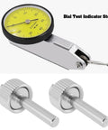 Two Pack 4mm Dial Test Indicator Stems With Knurled Clamp Ring For Secure Attachment, Heavy Duty Metal Construction, Fits Mitutoyo