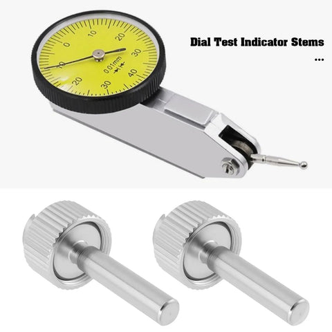 Two Pack 4mm Dial Test Indicator Stems With Knurled Clamp Ring For Secure Attachment, Heavy Duty Metal Construction, Fits Mitutoyo