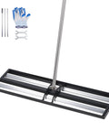 Roller Lawn Leveling Rake With 83.9 Inch Adjustable Handle, 36 Inch By 10 Inch Stainless Steel Yard Leveler with accessories