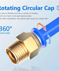 50 Piece Pneumatic Air Hose Fittings Kit With Push To Connect Connectors In 4mm 6mm 8mm 10mm 12mm Sizes And Thread Options One Quarter One Half One Eighth Three Eighth M5 For Quick Easy DIY Assembly In Workshop And Garage, rotating brass fitting