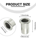 1/4-20 Stainless Steel Rivet Nut Inserts Flat Head Knurled Rivnuts 40 Pack with size details for various projects