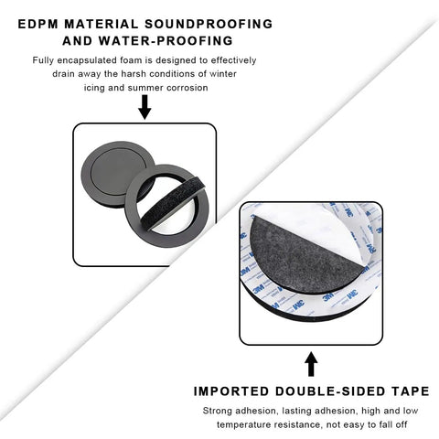 2 Pack 6.5 Inch Car Speaker Foam Seals Slick Self Adhesive Damping Rings High Rebound Soundproof Baffles for dampening and soundproofing.