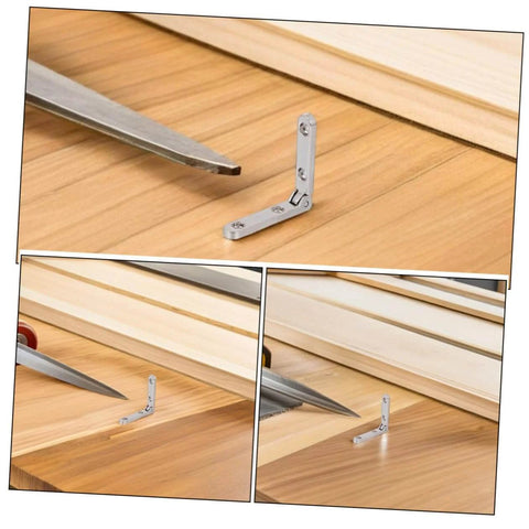 Close-up view of 12 Pcs Zinc Alloy Jewelry Box Hinges 30x30x6mm Miniature 90 Degree Small Decorative Hinges For Wooden Cabinets And DIY Craft Boxes DearMamy.