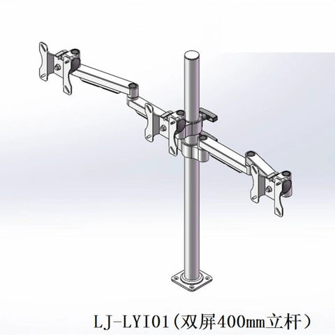 Slick Dual Monitor Mount Aluminum Computer Stand Desk Arm Bracket For Lcd Screens Ergonomic Workspace Rig with adjustable clamps design.
