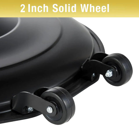 Close-up of solid 2-inch wheels on Heavy Duty 20 Inch Pedestal Fan Delivers 5000 CFM High Velocity Air With One Fifth HP Motor Oscillating Stand Fan.