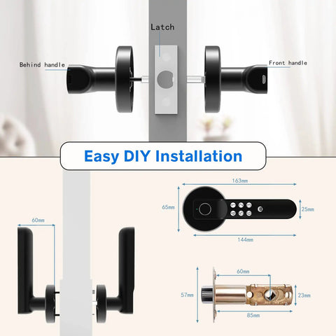 Keyless Fingerprint Door Lock With Silicone Keypad And Biometric Access For Home, Apartment, Office - installation view
