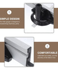 Heavy Duty Aluminum Alloy Table Saw Miter Gauge With Dead Straight Accuracy And Smooth Telescoping Arms For Rock Solid Cut Line Alignment And No Fuss DIY Woodworking close-up view of calibrated miter gauge design