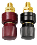 No Sweat M10 Remote Battery Terminals and 250 Amp Jump Post for Quick Terminal Relocation Easy Panel Mount with Solid Brass Core Red Black Pair.