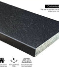 Close-up of Absolute Black Granite Threshold 5 By 36 Inch Polished Doorway Floor Transition Tile