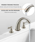 Brilliance Stainless Replacement Trim Kit For Windemere Deck Mounted Roman Tub Filler Brass Construction With Zinc Handles Easy Install Includes All Mounting Hardware And Coordinating Handles