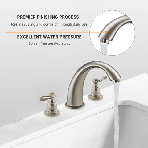 Brilliance Stainless Replacement Trim Kit For Windemere Deck Mounted Roman Tub Filler Brass Construction With Zinc Handles Easy Install Includes All Mounting Hardware And Coordinating Handles