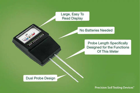 Dual Probe Soil pH Meter For Accurate pH Testing, Auto Readout And Easy Balance, No Batteries Needed, Rugged Garden Gadget