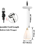Kiven Instant Light Conversion Kit for 4/5/6inch Hole, 2-Light Glass Farmhouse Lighting with adjustable cord length and E26 base.