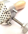 Universal Peg Clamp Work Holder Vise Tool With 8 Pins And 60 Holes On A 2 Inch Aluminum Face, shown with removable screw handle