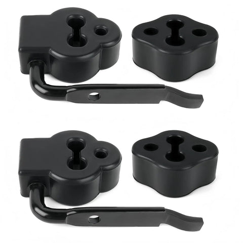 Six Pack Heavy Duty Exhaust Muffler Hangers With Rubber Isolators And Brackets For Ford Crown Vic Lincoln Town Car Mercury Grand Marquis 2003-2011 Rear Mount Replacement Kit, black steel
