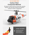 One Thirty Fourth Scale UH Huey RC Helicopter With GPS Positioning, composite blades, nylon and carbon fiber, rescue livery