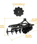 46 Inch Universal Disc Harrow For CAT 0 Tractors Heavy Duty Steel Construction dimensions and design