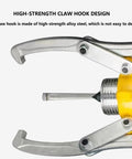 High-strength claw hook of Beefy Heavy Duty Hydraulic Gear Puller With 50 Ton Capacity And Two Jaw Or Three Jaw Configurations.