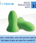 Multi Purpose Foam Ear Plugs With Case For Sleep Travel Work Concerts Shooting Snoring Studying And Loud Noise Reduction NRR 33 Green Made In USA 10 Pairs