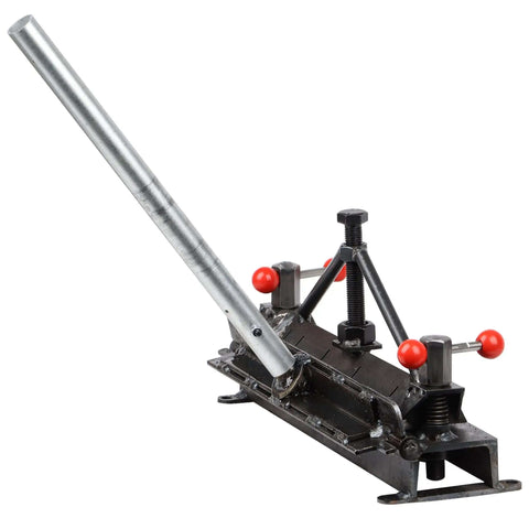 12 Inch Sheet Metal Bender For 20 Gauge Steel And 14 Gauge Aluminum, versatile box and pan brake tool with handle in side view