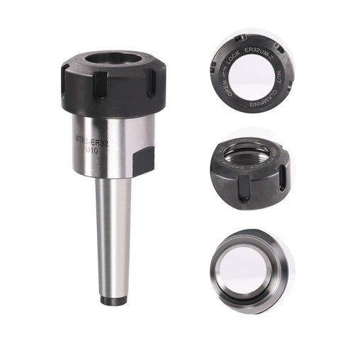 MT2 Morse Taper Collet Chuck For ER32 And M10 Fits, Spring Collet Holder, high hardness stainless steel, CNC Milling Lathe Tooling
