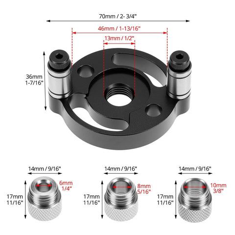 Self Centering Doweling Jig With Straight Hole Guide For Precise Woodworking Including 6mm 8mm And 10mm Bushings And Accurate Hole Locator