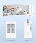 Beat The Heat With This Compact Air Cooler Desk Fan With Three Speeds 120 Degree Oscillation One To Eight Hour Timer Seven Color