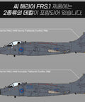 Sea Harrier FRS1 1 To 144 Scale Model Kit With Two Markings HMS Hermes Or HMS Invincible Compact Display Diorama Ready Sharp Surface Detail Easy Build For Dope Collectors graphic showing decal options.