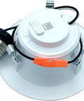AH Lighting, Retrofit Smooth Reflector Kit, 4 Inch Dimmable LED 5CCT Downlight Recessed Light showing E26 base and dimming switch.
