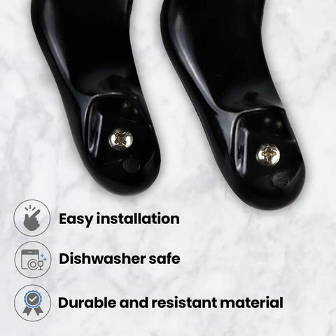 Two Pack Replacement Handles For AMC Cookware Classic Pots Black Handles With Screws And Washers DIY