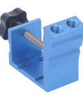 46 Piece Pocket Dowel Hole Jig Kit With Aluminum Alloy Guides for precise joint angles, shown from the side, blue aluminum material