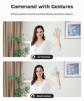 Next Level Webcam For Pc Capturing Sharp 1080P Video At 100 Fps showing gesture control for AI framing and zoom features.