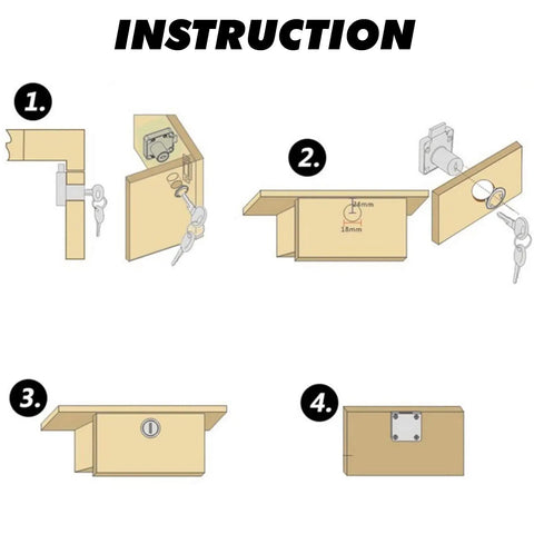 Built Tough 4 Pack Push Plunger Cabinet Lock With Keyed Alike Drawer Catch For Filing Box installation guide steps