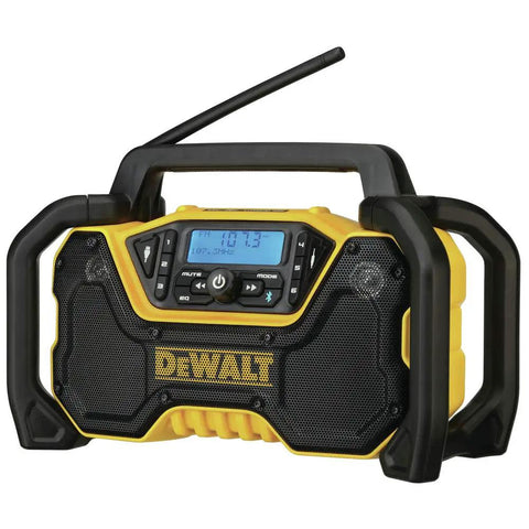 12V and 20V Max Portable Bluetooth Radio With Dual 3.5 Inch Subwoofers and 1 Inch Tweeters for rugged jobsite build with roll cage