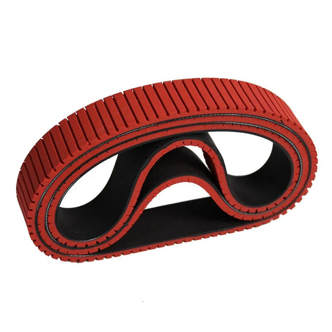 High Friction Red Rubber Drive Belt With Grooves For Fast Card Feeder And Auto Counter Machines, Built For Smooth Power Transmission, Stable Operation, Durable Conveyor Belt, Size 950-200-7mm