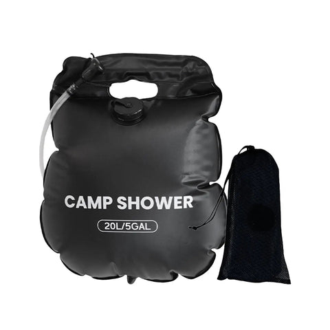 20L Capacity Heated Camp Shower Bag With Hose, Durable Fabric Portable Shower for Camping and Road Trips, Indoor Dorm Use