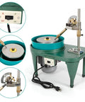 Faceting And Polishing Gem Cutter Pro Grade Workhorse For Jewelry Making with 6 Inch Disc and Faceted Manipulator, green machine setup
