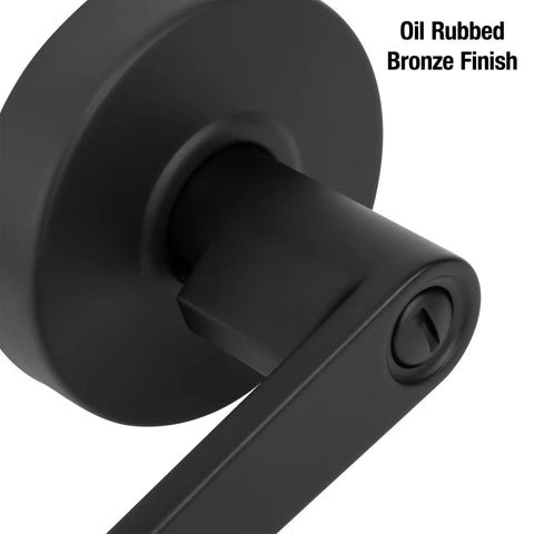 Heavy Duty Lever Style Privacy Door Handle Grade Two Not Keyed With Oil Rubbed Bronze Finish for commercial use, close-up view