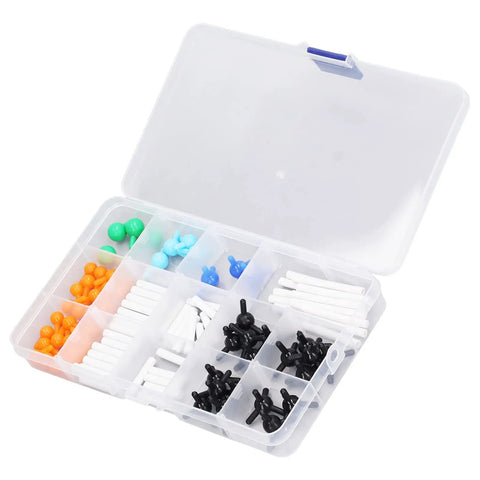 Open box of Organic Chemistry Model Kit With Vibrant Colorful Balls And 3D Molecular Structures For Hands On Learning Portable Student And Teacher Friendly Build Diverse Molecules Visualize Geometry Great For Classrooms And Home Study