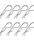 8 Piece Stainless Steel Trailer Hitch R Clips Assortment Kit For Universal Heavy Duty Retaining Wire Clips Cotter Pins For Trailers Tractors Cars, 3.0x0.9 in