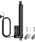 Heavy Duty 12V Linear Actuator 330 Lbs 1500N 8 Inch Stroke Silent IP65 Electric Actuator With Mounting Brackets shown with accessories