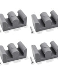 Heavy Duty Silicone Shower Door Bumpers 4 Pack, grey rubber bumpers with screws for framed glass doors.