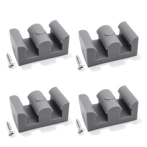 Heavy Duty Silicone Shower Door Bumpers 4 Pack, grey rubber bumpers with screws for framed glass doors.