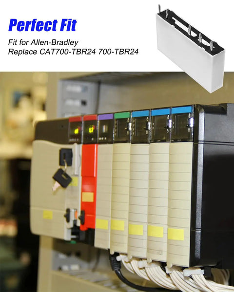 Six Amp 250V AC And 24V DC Heavy Duty Power Relay in industrial control panel setting, 6 pack bundle, replaces CAT700 TBR24.