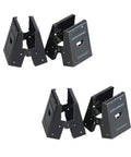 Beefy Steel Sawhorse Brackets 4 Pack Riveted Build With Pre Drilled Nail Holes for quick assembly, flared holes visible
