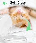 Soft Close Round Toilet Seat Set Two Pack 16.5 Inch White PP Material with kitten, safe and no slam