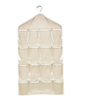 Hella Game Changing Hanging Closet Organizer Featuring Sixteen Roomy Pockets And Ultra Thick Fabric That Maintains Its Structure While Sorting All Your Favorite Daily Wear, hanging organizer in beige.