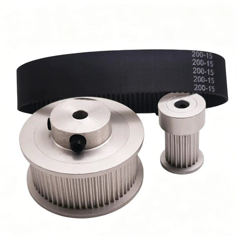 Dont Stress Over Gear Ratios With This Awesome 2GT Timing Pulley Set Featuring A Tight 3 To 1 Reduction Ratio Plus 15mm Belt Width Multi Bore Design Perfect For Your Next Mad Science Speed Control Project. 2GT 20T 60T aluminum pulleys with 15mm timing belt