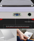 Pro Grade High Precision Lab Scale 1000g X 0.01g Digital Analytical Balance back view with RS-232 and power adapter interfaces
